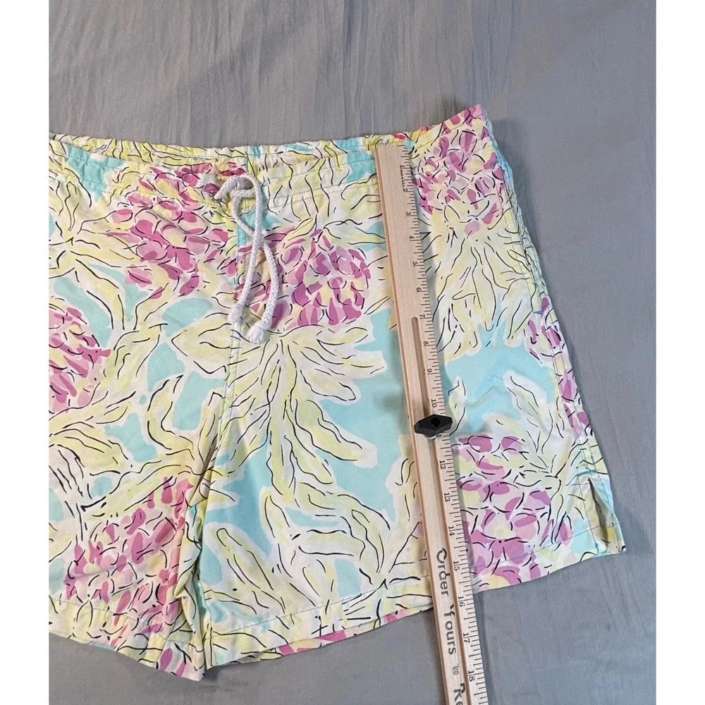 Lilly Pulitzer Mens Capri Trunk Swim‎ Shorts mens medium yellow floral print